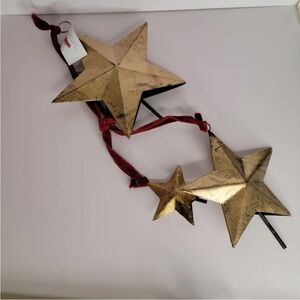 Rachel Ashwell Door Metal Gold Stars Red Velvet Door Hanger